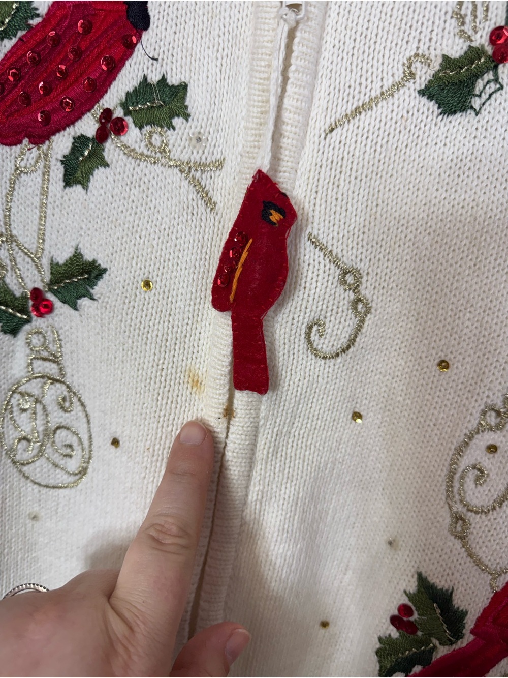 Tiara International, Christmas Collection. Size 2X, Cardinal Inspired Sweater. - Picture 2 of 7